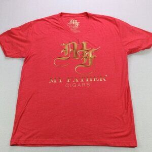 My Father Cigars Shirt Mens XL Red Gold Repeater Short Sleeve